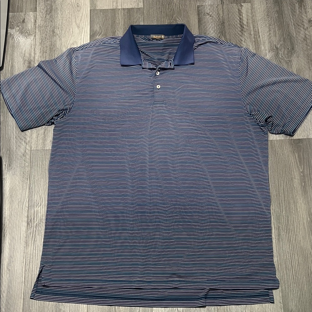 Peter Millar Summer Comfort Striped Polo Shirt/ size XXL